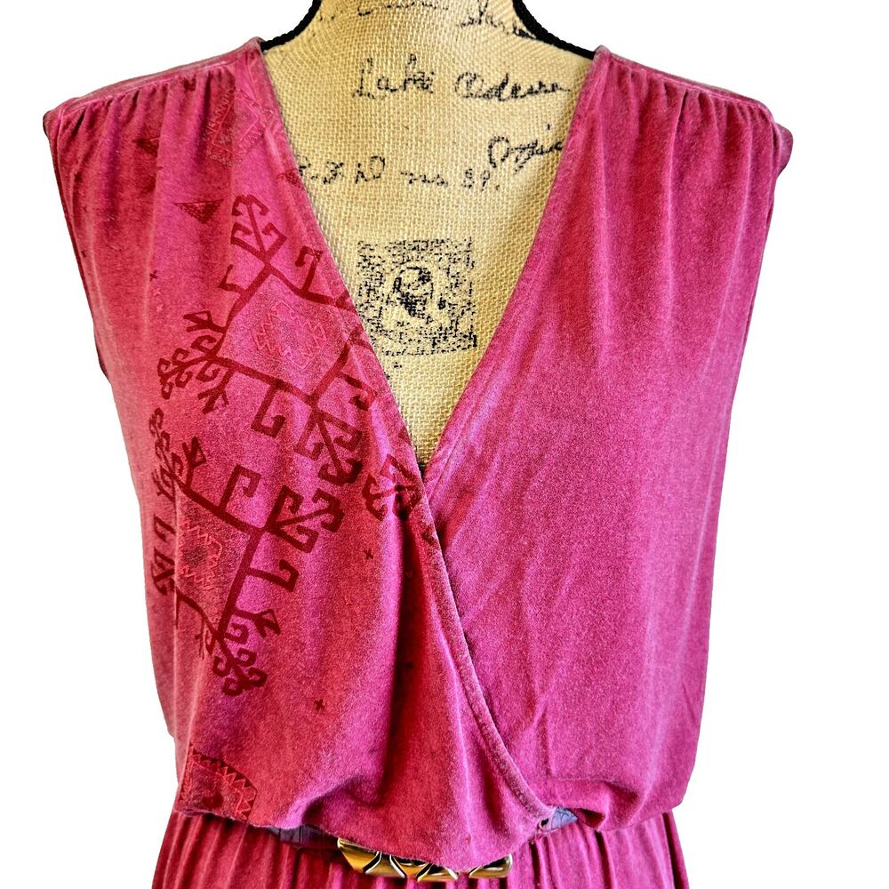 DESIGUAL Leticia Womens Belted Adjustable Plunge V-Neck Burgundy Mini Dress SZ S - Picture 2 of 12